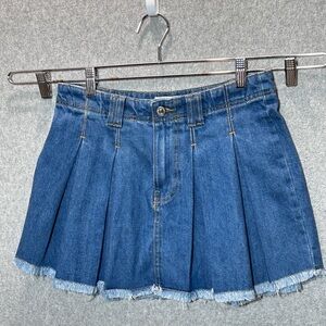 Medium Forever 21 Blue Jean Denim‎ Pleated Miniskirt NWT Summer Spring Coquette